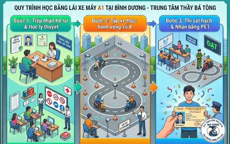 Quy trình đào tạo chuẩn từ lúc đăng ký đến khi nhận bằng xe máy