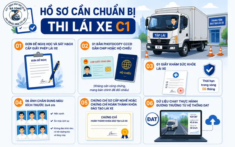 Quy Trình Thi Sát Hạch C1, C Xe Tải Mới Nhất 2026 