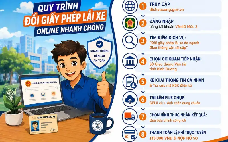 Gia Hạn Bằng Lái Xe Bình Dương 2026 Cần Gì | Hồ Sơ, Thủ Tục, Địa Điểm Và Lệ Phí Chi Tiết