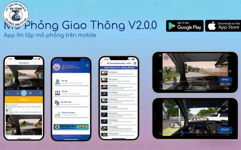 App học thi mô phỏng 120 tình huống B2