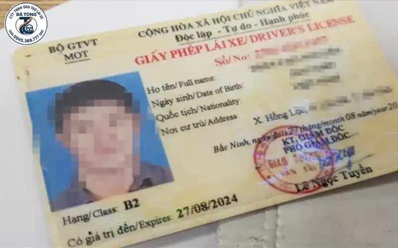 Bằng A1 giấy sau khi chuyển sang thẻ PET